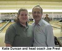Katie Duncan and head coach Joe Prest